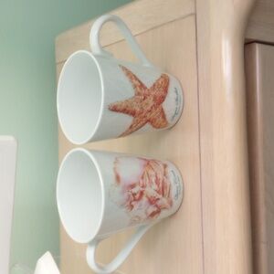 CAPTIVA Florida Ceramic Mug Set Seashell and Starfish